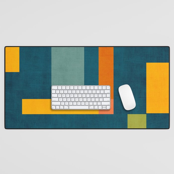 Mid-Century Modern Geometric Colorful Artwork Desk Mat Gallery Image 1