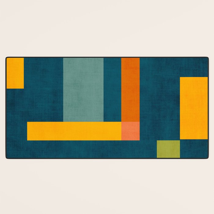 Mid-Century Modern Geometric Colorful Artwork Desk Mat Gallery Image 3