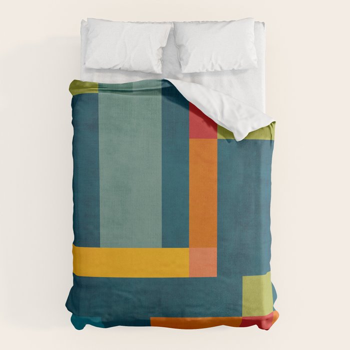 Mid-Century Modern Geometric Colorful Artwork Duvet Cover Gallery Image 6