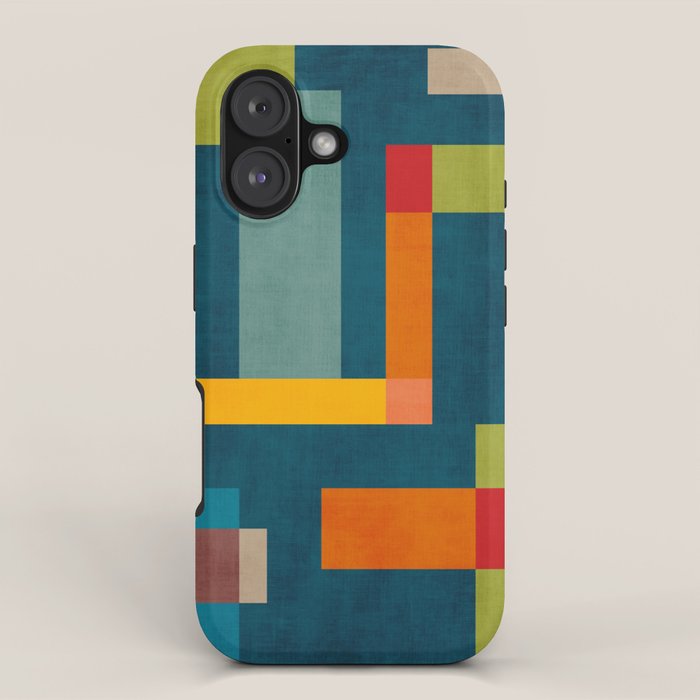Mid-Century Modern Geometric Colorful Artwork iPhone Case Gallery Image 1