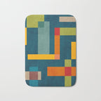 Mid-Century Modern Geometric Colorful Artwork Bath Mat Gallery Image 1