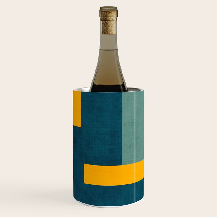 Mid-Century Modern Geometric Colorful Artwork Wine Chiller Gallery Image 2