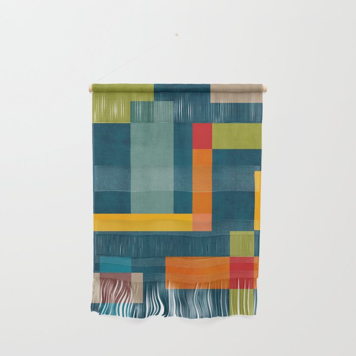 Mid-Century Modern Geometric Colorful Artwork Wall Hanging Gallery Image 1
