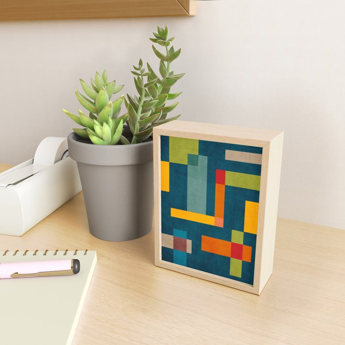 Mid-Century Modern Geometric Colorful Artwork Mini Art Print Gallery Image 2