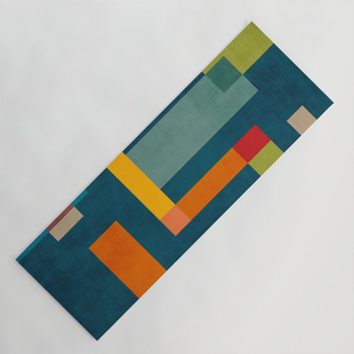 Mid-Century Modern Geometric Colorful Artwork Yoga Mat Gallery Image 1
