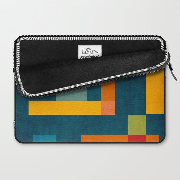Mid-Century Modern Geometric Colorful Artwork Laptop Sleeve Gallery Image 2