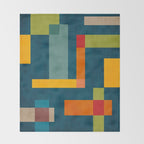 Mid-Century Modern Geometric Colorful Artwork Throw Blanket Gallery Image 2