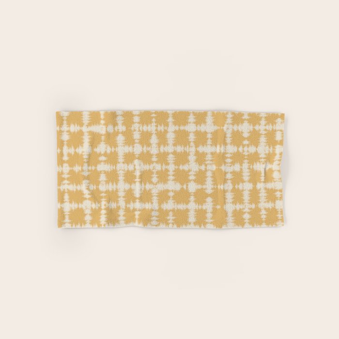 Tie dye checked in yellow Bath Towel Gallery Image 1