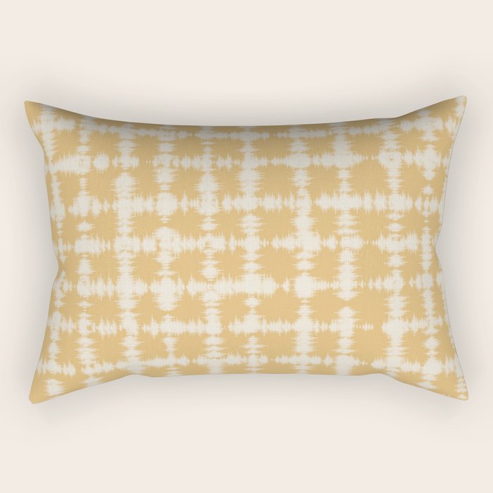 Tie dye checked in yellow Rectangular Pillow Gallery Image 2