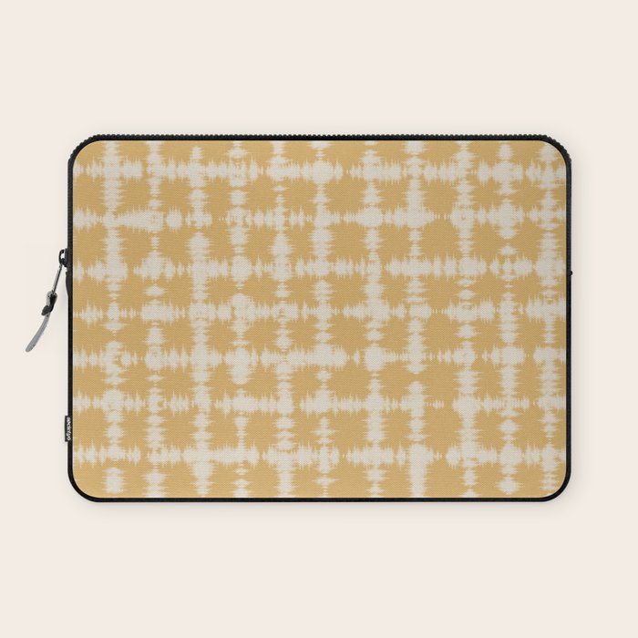 Tie dye checked in yellow Laptop Sleeve Gallery Image 1