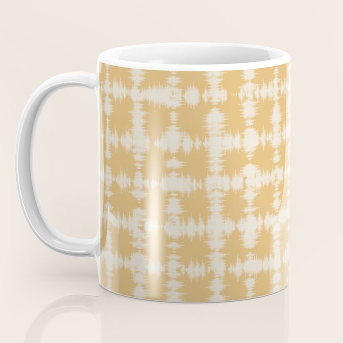 Tie dye checked in yellow Coffee Mug Gallery Image 3