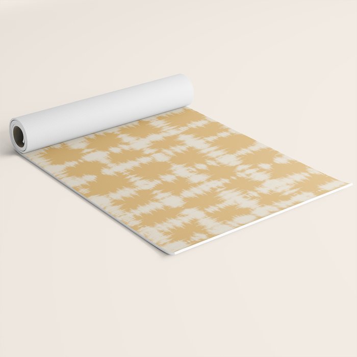 Tie dye checked in yellow Yoga Mat Gallery Image 2
