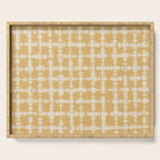 Tie dye checked in yellow Serving Tray Gallery Image 1
