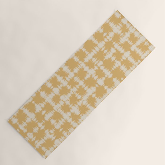 Tie dye checked in yellow Yoga Mat Gallery Image 1