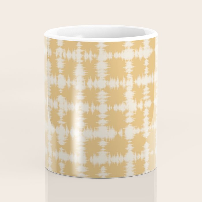 Tie dye checked in yellow Coffee Mug Gallery Image 4