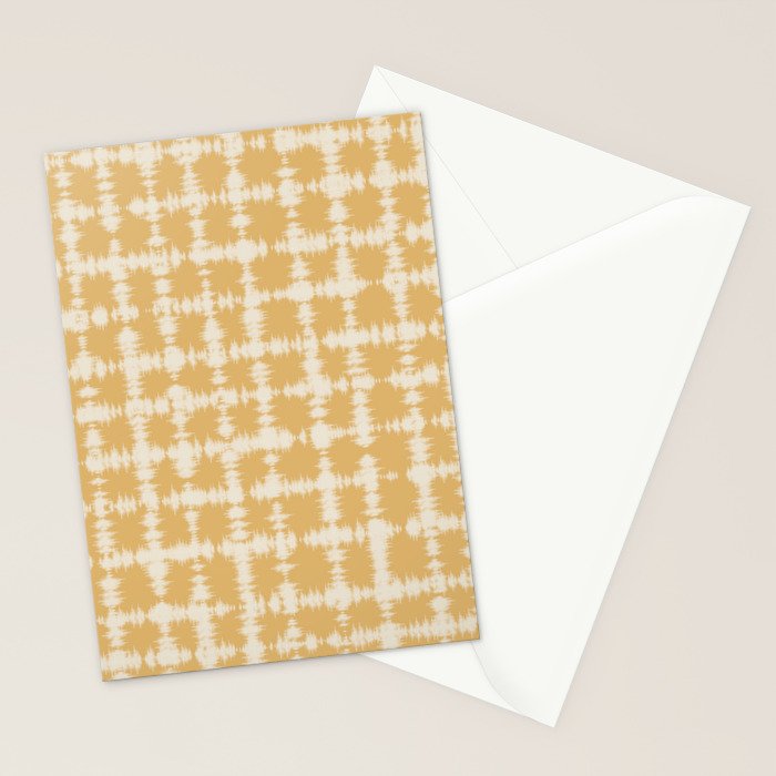 Tie dye checked in yellow Stationery Card Gallery Image 2