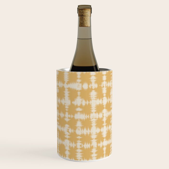 Tie dye checked in yellow Wine Chiller Gallery Image 2