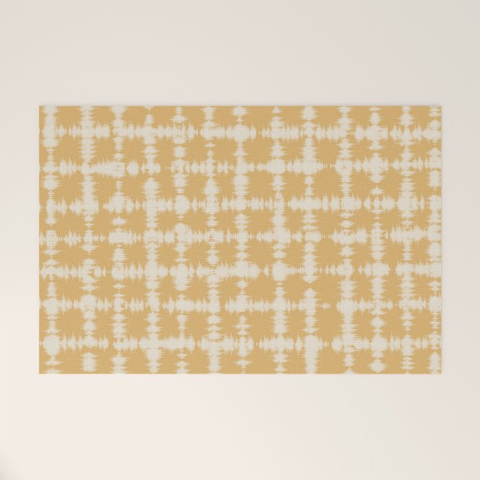 Tie dye checked in yellow Welcome Mat Gallery Image 1