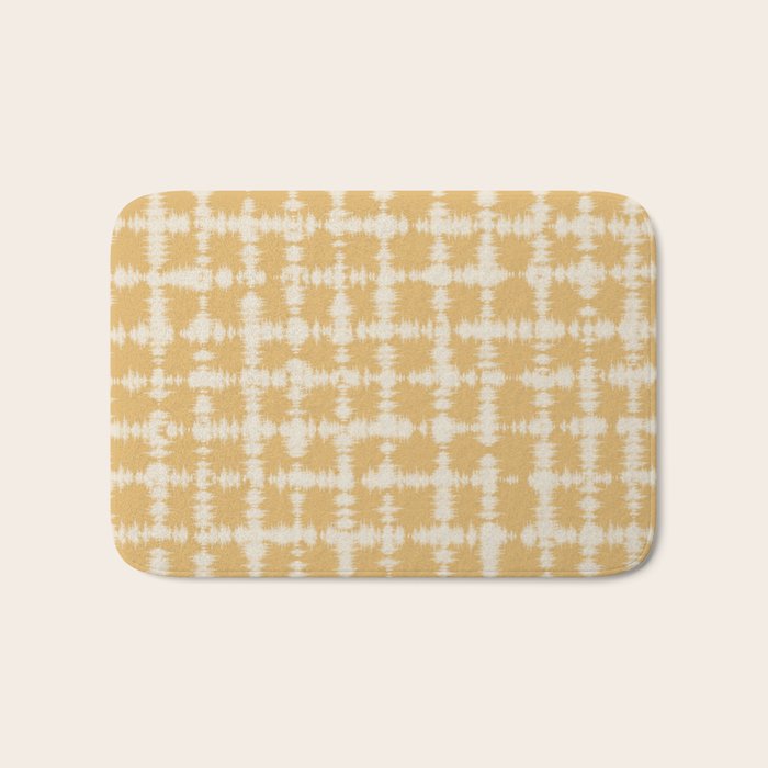 Tie dye checked in yellow Bath Mat Gallery Image 1