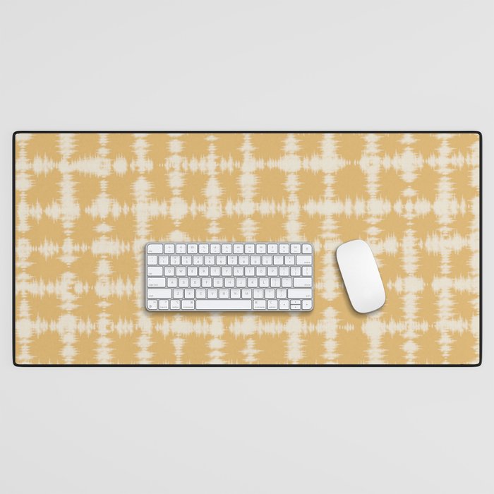 Tie dye checked in yellow Desk Mat Gallery Image 1