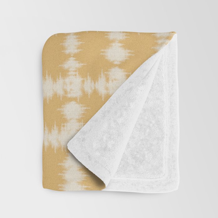 Tie dye checked in yellow Throw Blanket Gallery Image 3