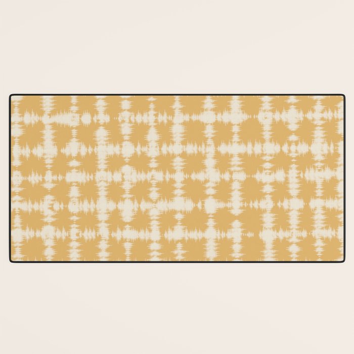 Tie dye checked in yellow Desk Mat Gallery Image 3