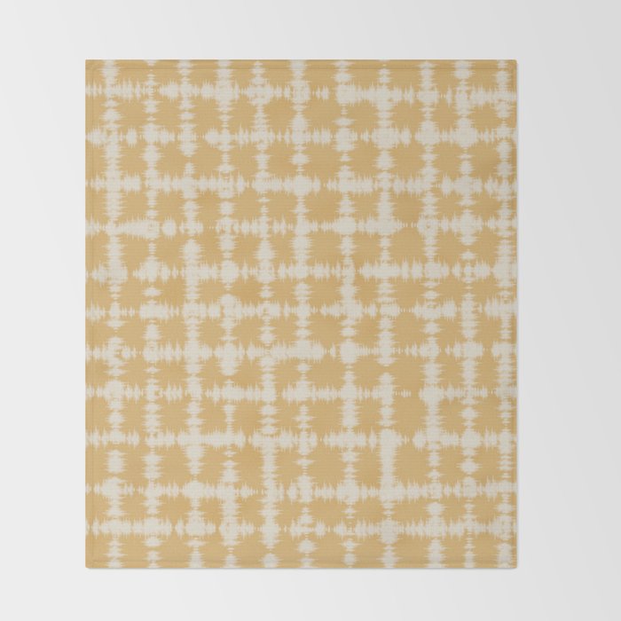 Tie dye checked in yellow Throw Blanket Gallery Image 2