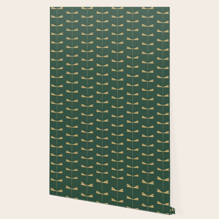 Dragonfly Pattern XVII Kelly Green Wallpaper Gallery Image 2