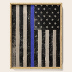 Thin Blue Line Police Flag First Responder USA Hero Serving Tray Gallery Image 1