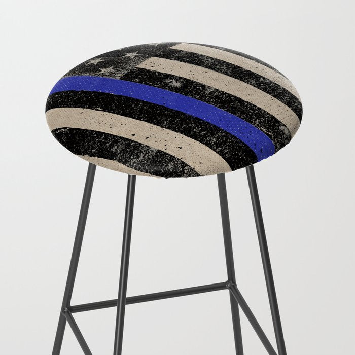 Thin Blue Line Police Flag First Responder USA Hero Stool Gallery Image 2