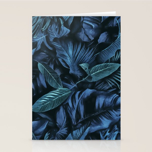 Blue Midnight Jungle Tropical Escape Stationery Card Gallery Image 2