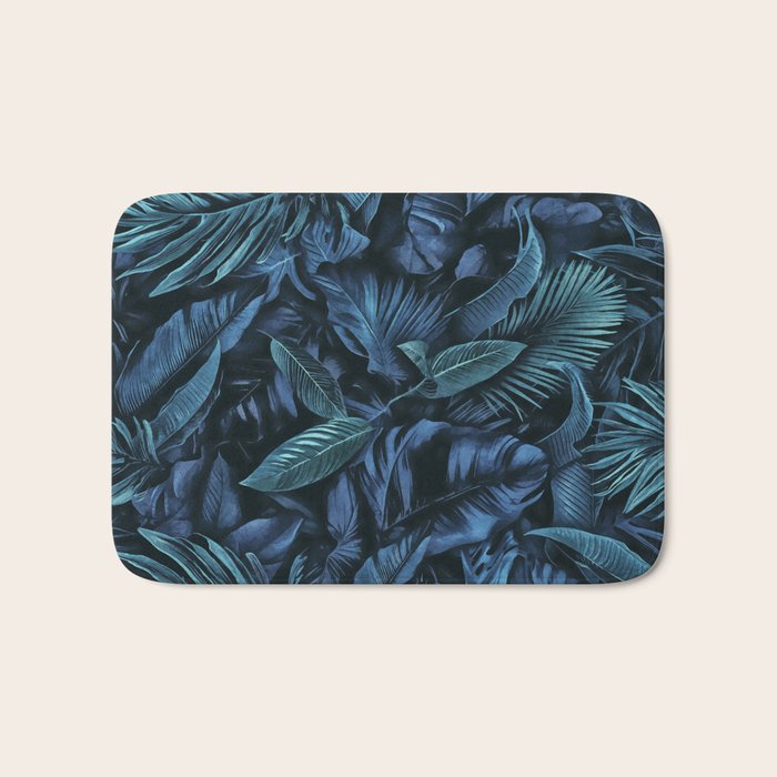 Blue Midnight Jungle Tropical Escape Bath Mat Gallery Image 1
