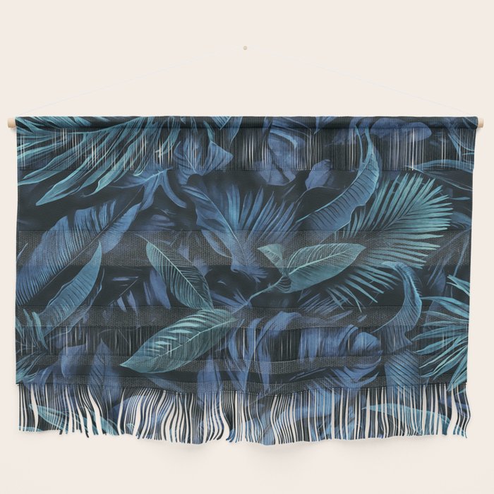 Blue Midnight Jungle Tropical Escape Wall Hanging Gallery Image 1