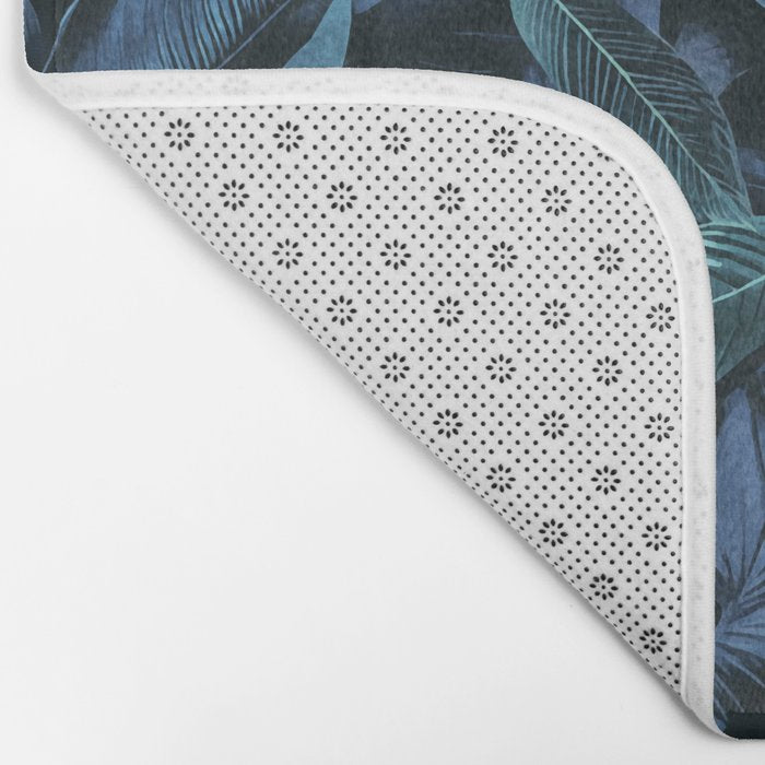 Blue Midnight Jungle Tropical Escape Bath Mat Gallery Image 2
