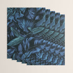 Blue Midnight Jungle Tropical Escape Wrapping Paper Gallery Image 3