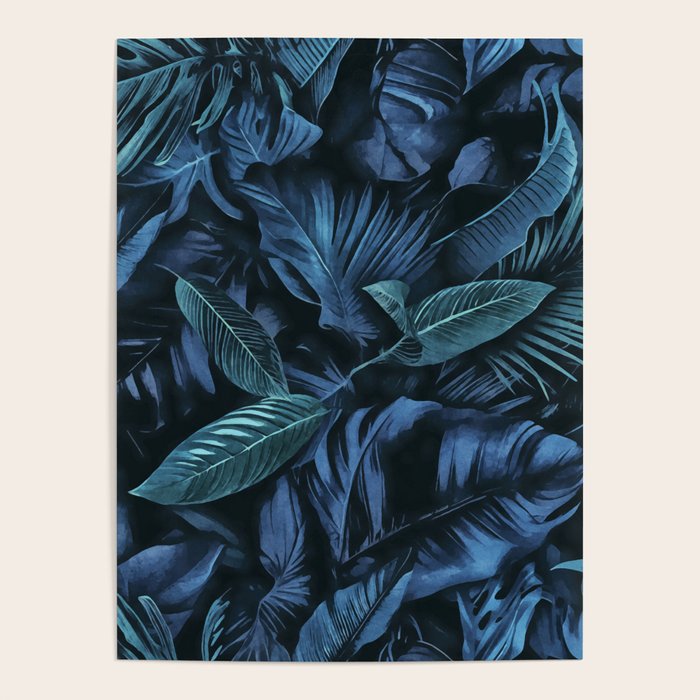 Blue Midnight Jungle Tropical Escape Poster Gallery Image 4