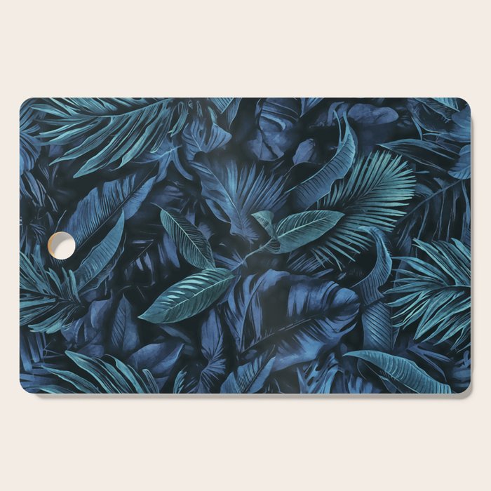 Blue Midnight Jungle Tropical Escape Cutting Board Gallery Image 1