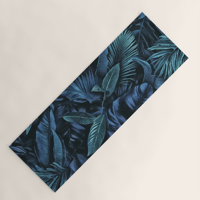 Blue Midnight Jungle Tropical Escape Yoga Mat Gallery Image 1