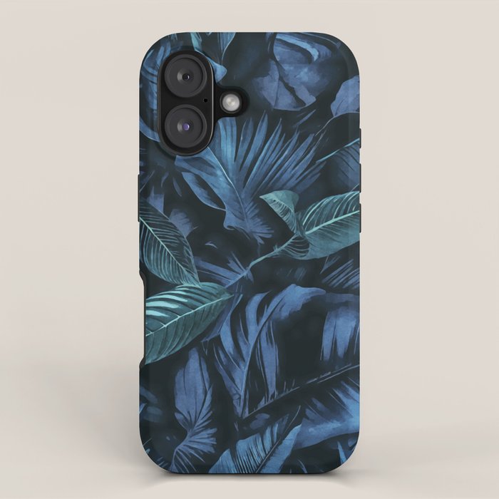 Blue Midnight Jungle Tropical Escape iPhone Case Gallery Image 1