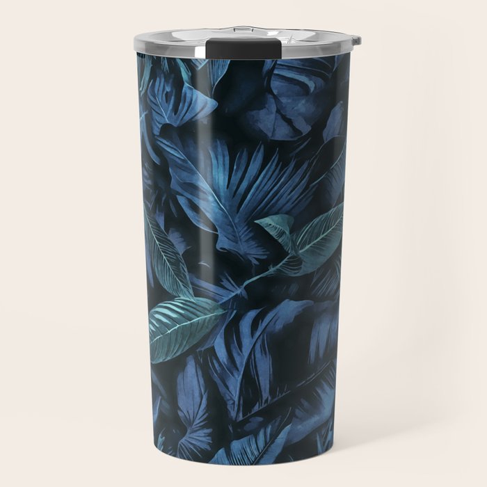 Blue Midnight Jungle Tropical Escape Travel Mug Gallery Image 1