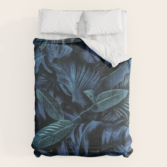 Blue Midnight Jungle Tropical Escape Comforter Gallery Image 6