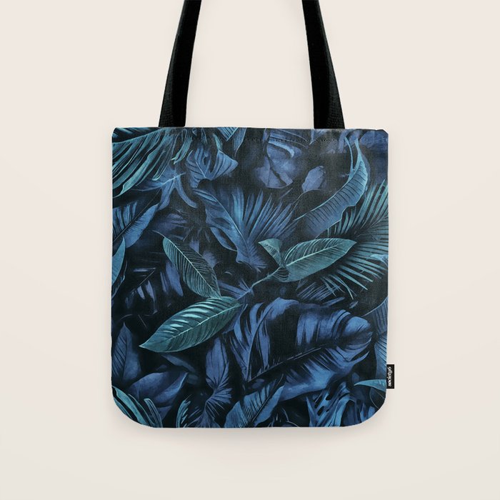 Blue Midnight Jungle Tropical Escape Tote Bag Gallery Image 1