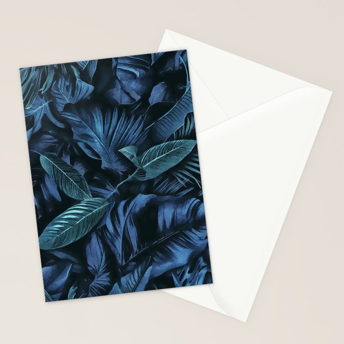 Blue Midnight Jungle Tropical Escape Stationery Card Gallery Image 2