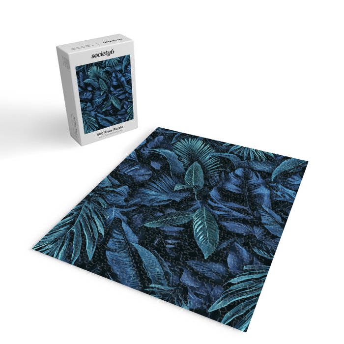 Blue Midnight Jungle Tropical Escape Jigsaw Puzzle Gallery Image 2