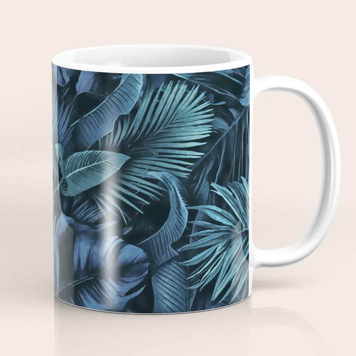 Blue Midnight Jungle Tropical Escape Coffee Mug Gallery Image 1