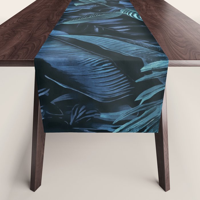 Blue Midnight Jungle Tropical Escape Table Runner Gallery Image 1