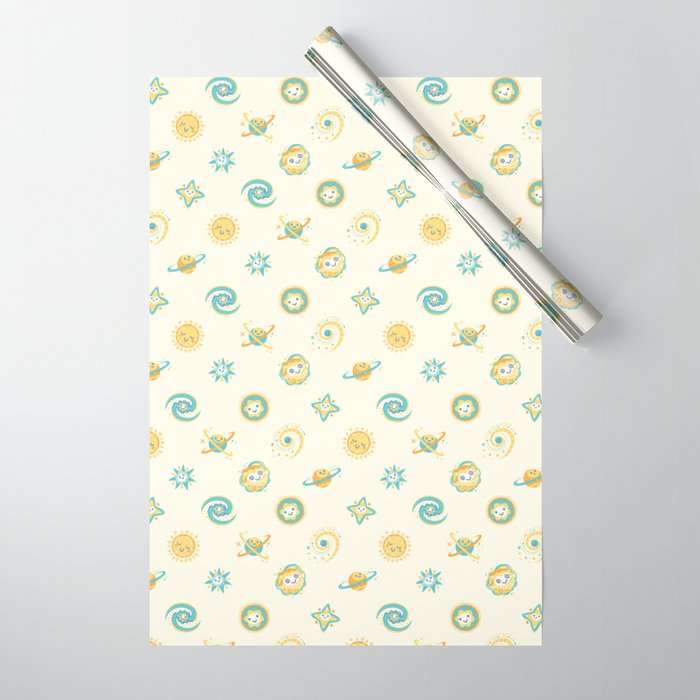 Pastel space pattern Wrapping Paper Gallery Image 1