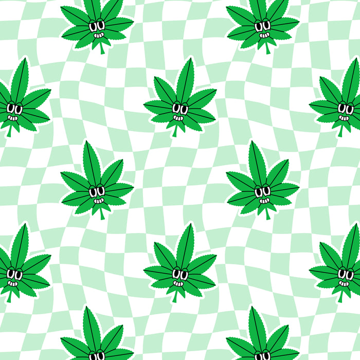 Funny retro weed leaf cartoon sticker pattern Coffee Mug Gallery Image 2