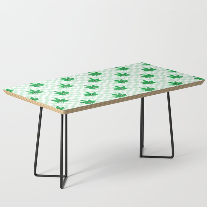 Funny retro weed leaf cartoon sticker pattern Coffee Table Gallery Image 1