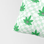 Funny retro weed leaf cartoon sticker pattern Pillow Sham Gallery Image 4